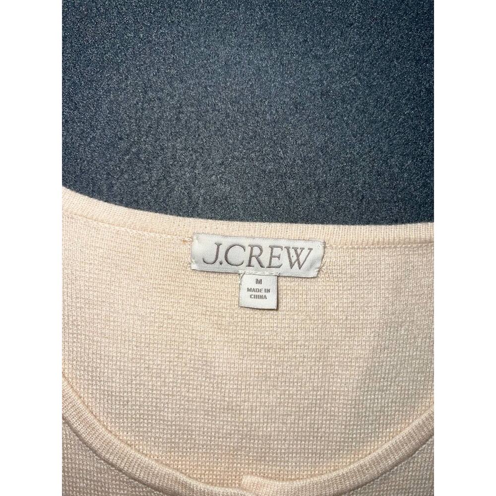 J. Crew Giselle Long Cardigan in Ivory Knitted Cotton Sz Medium A010793 - Picture 4 of 9